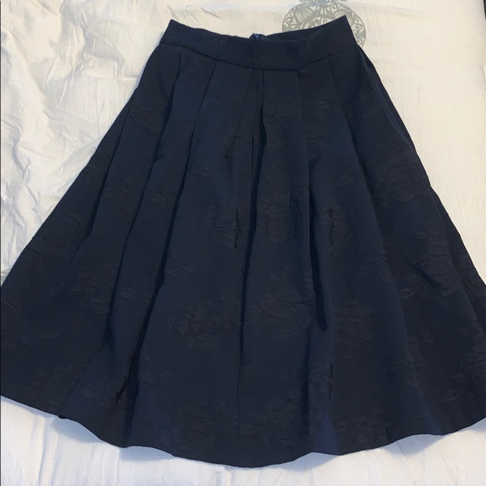 Navy blue flare skirt